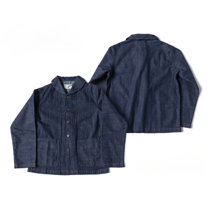 USN Vintage Denim Shawl Collar Deck Jackets