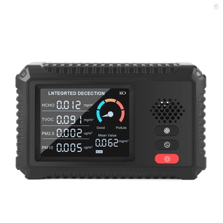 Zone Air Quality Monitor Formaldehyde Detector TVOC PM2.5/PM10 Tester Multifunctional Air Gas Detector Real Time Data Monitoring Intelligent Real-time Detection for Home Office