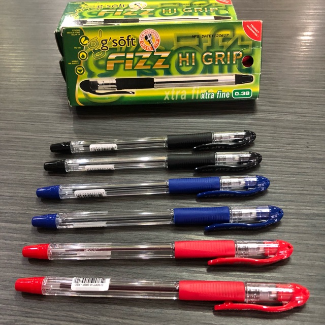 ปากกาลูกลื่น G'soft รุ่น Fizz Hi Grip บรรจุ 12ด้ามต่อกล่อง
