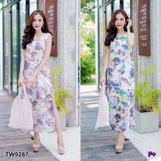 #9287 MaxiDress ลายดอก