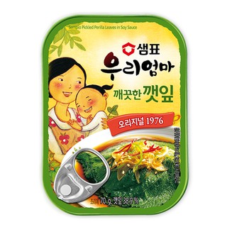 พร้อมส่ง 우리엄마 깻잎깨끗한맛 ใบงาดองซีอิ้ว Sempio Pickled Perilla Leaves in Soy Sauce 70g