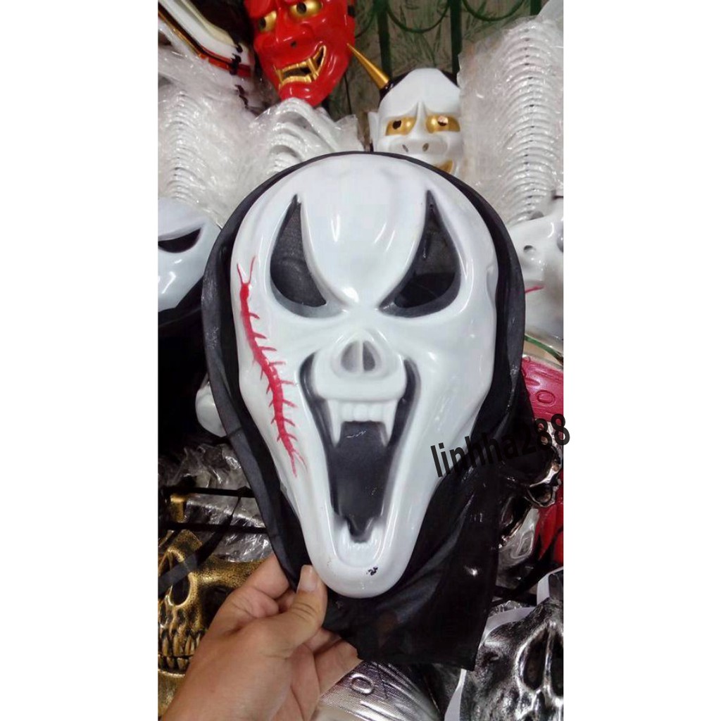 หน้ากากฮาโลวีน Scream Hidden Killer - มาส์กปีศาจแผลเป็นตะขาบ