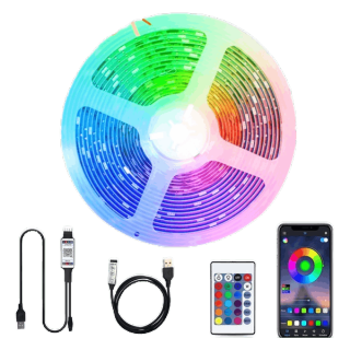 โปรโมชั่น : ไฟพื้นหลังทีวี LED พร้อมแหล่งจ่ายไฟแบบพกพา USB DC5V พร้อมรีโมทคอนโทรลสำหรับตกแต่งห้องนอนในบ้าน