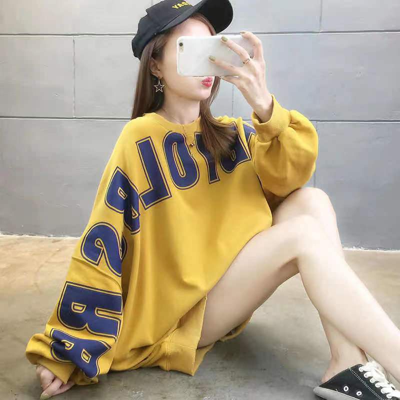 เสื้อแขนยาว Oversize ไซส์ใหญ่ (อก 64 นิ้ว) งานพิมพ์ลายอังกฤษเรียบๆ ผ้าคอตตอล มี 4 สี พร้อมส่ง B37