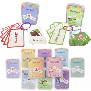 Flash Card บัตรคำศัพท์ การ์ดคำศัพท์ เสริมพัฒนาการเด็ก ภาพคำศัพท์ บัตรภาพสอนภาษา แฟลชการ์ดคำศัพท์ ชุดแฟลชการ์ด ของเล่น