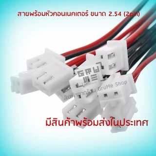 สายพร้อมหัวคอนเนคเตอร์ 2.54 2 pin สายต่อลำโพง สำหรับแอมป์จิ๋ว ชุด 10 เส้น สายดำแดง พร้อมหัวต่อ 2.54