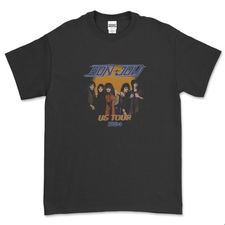 เสื้อยืดวินเทจเสื้อยืด พิมพ์ลายวง Bon JOVI - US TOUR 1984 สําหรับผู้ชายS-4XL