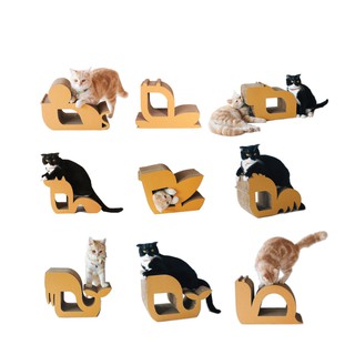 KAFBO 9LIFERS Cat Scratching Furniture Size S - Brown ที่ลับเล็บแมว ที่ฝนเล็บแมว ที่ข่วนเล็บแมว เฟอร์นิเจอร์แมวน่ารัก