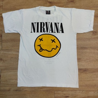 เสื้อยืดผ้าฝ้าย NIRVANA SMILEY TOUR ©1994 เสื้อวง เสื้อทัวร์ เสื้อวงร็อค