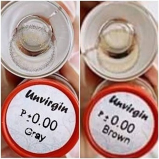 คอนแทคเลนส์ รุ่น Unvergin สีเทา/ตาล gray/brown by pitchy lens ค่าสายตาปกติ