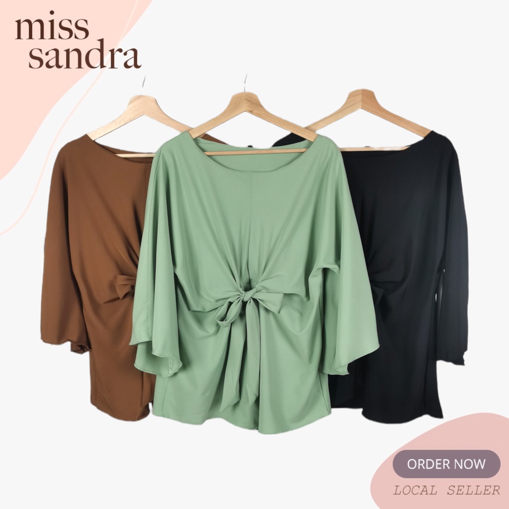 MISSSANDR RIBBON KNOT PLAIN WOMEN BLOUSE - V01