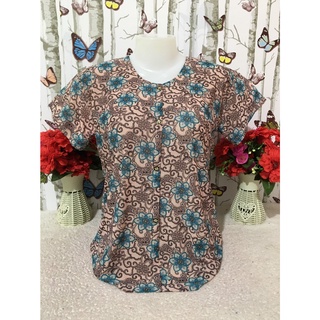 เสื้อผ้าแฟชั่น เสื้อยืดผู้หญิง อก36-38นิ้ว เสื้อแขนสั้น ลายดอก รุ่น0051-โทนกรม