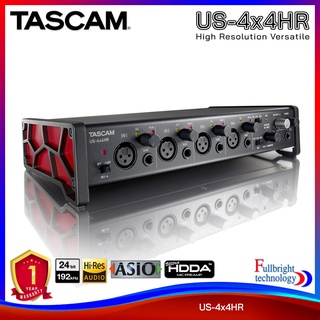 Tascam US-4x4HR High Resolution Versatile USB Audio Interface (4Mic, 4IN 4OUT) ออดิโออินเตอร์เฟส ความละเอียดสูง 24bit/192kHz รับประกันศูนย์ไทย 1 ปี