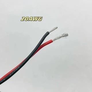 สายไฟดำแดง-แดงดำ 12AWG-24AWG สายไฟซิลิโคน ทนต่อความร้อนได้สูง ขายเป็นเมตร