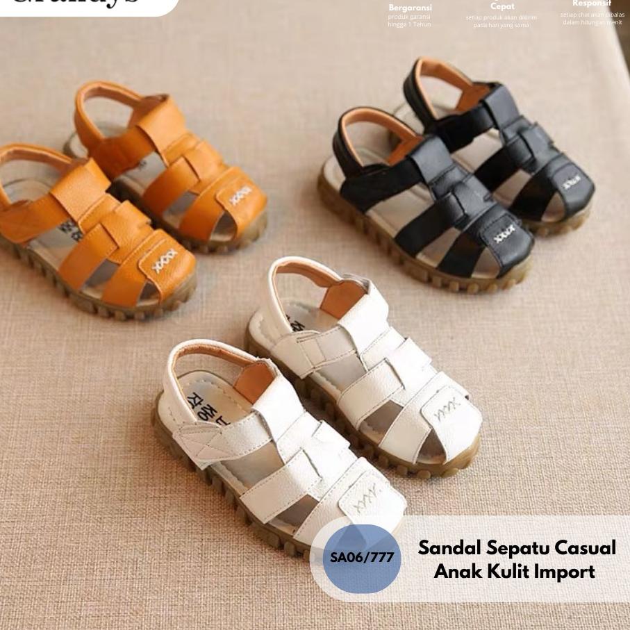 ใช้ดี.. Grandys - รองเท้าแตะลําลองเด็กหนังนําเข้า SA06/777