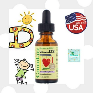 [ Kids วิตามินดี 3 ] ChildLife, Vitamin D3, Natural Berry Flavor, 1 fl oz (30 ml)