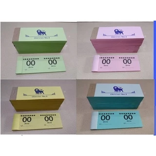 บัตรรถ บัตรจอดรถ บัตรคิว เลข 2 ตัว No.0,1 00-99 (แพ็ค 10 เล่ม)