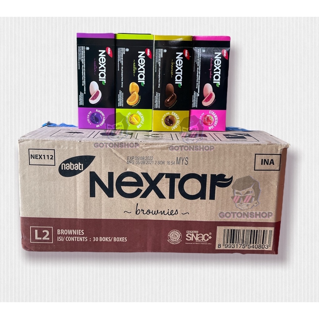 บราวนี่ ช๊อกโกแลตชิป คุกกี้ Nextar มี 4 รส nabati nextar brownie (1ลังบรรจุ30กล่อง)