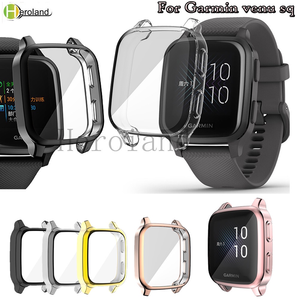 เคสป้องกันเต็มรูปแบบ สําหรับ Garmin venu sq / venu sq music /venu sq2 SmartWatch ป้องกันหน้าจอ อุปกรณ์เสริม ชุบ TPU นิ่ม