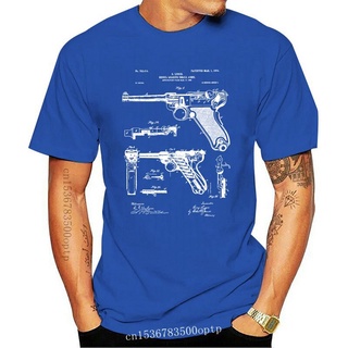 T-shirt  ใหม่ เสื้อยืดลําลอง แขนสั้น คอกลม พิมพ์ลาย WW2 Luger Pistol WW2 สไตล์วินเทจ 2021S-5XL