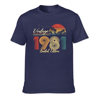 เสื้อยืด ผ้าฝ้าย สไตล์วินเทจ สําหรับผู้ชาย 1981 Limited Edition