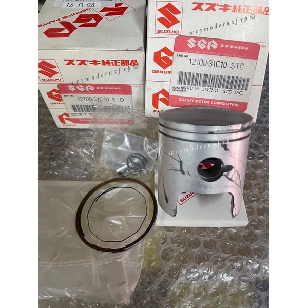 ลูกสูบชุด SUZUKI SWING แท้ size std = 54 มิล (1 ชุด ประกอบด้วย ลูกสูบ/ แหวน/ สลักลูกสูบ/ กิ๊บล็อค) -