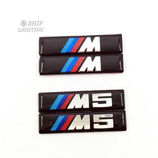 2 x สติ๊กเกอร์โลโก้อลูมิเนียมสีดํา/m/m5 สําหรับตกแต่งรถยนต์ bmw