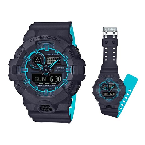 G-Shock นาฬิกาข้อมือผู้ชาย สายเรซิ่น สีดำ รุ่น GA-700SE-1A2DR,GA-700SE-1A2,GA-700SE