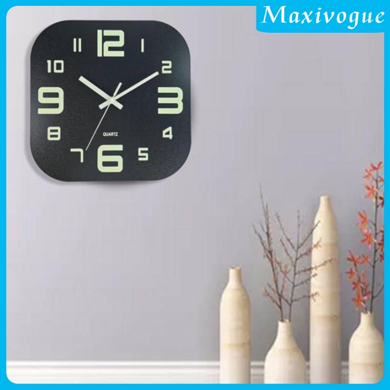 [HOT!] 30cm Square Wall Clock ,Luminous Wooden Decorative, Modern Night ...