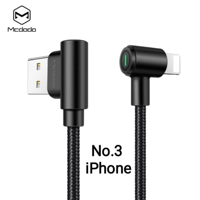 สายชาร์จไอโฟน Type C Micro-USB Mcdodo ของแท้สำหรับเล่นเกมส์ ยาว 1.2 เมตร ROV PUBG ROS #8