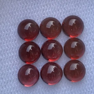 7.34 CT 9PCS พลอยโกเมนแดง แอฟริกา NATURALRED AFRICA GARNET ROUND CABOCHON