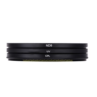 77mm UV + CPL + ND8 ตัวกรองแบบวงกลม Circular Polarizer ND8 Neutral Density Filter สำหรับกล้อง DSLR ทั้งหมด