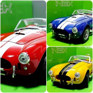 โมเดลรถเชลบี้ คอบร้า Scale 1:24 Shelby Cobra 427 SC ปี 1965 รถโมเดลเหล็กงานแบรนด์ Welly มี3 สีให้สะสม แดง น้ำเงิน เหลือง