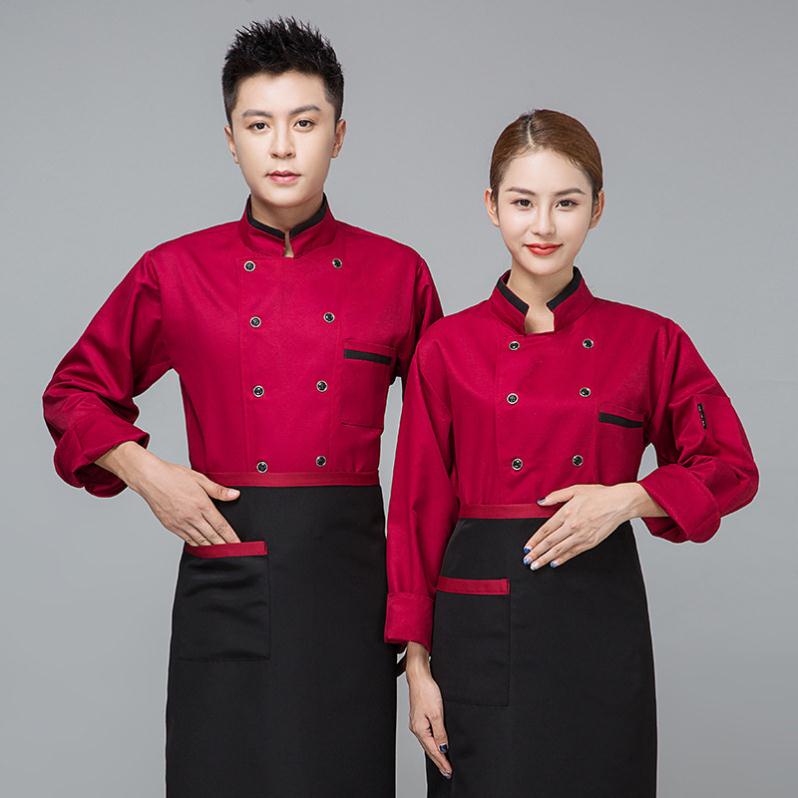 Chefs Clothes Long Sleeved Mens Restaurant Hotel Clothing Baking Cake Shop C Kitchen Chef Work 8502