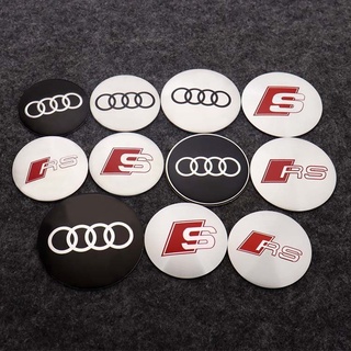 สติกเกอร์โลโก้ 56 มม. 60 มม. 65 มม. 75 มม. สําหรับ AUDI A4A3A5A6A7 Q3Q5Q7S3 RS S Hub 4 ชิ้น