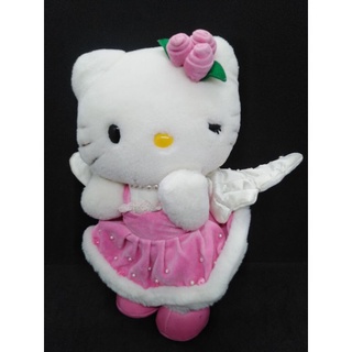 ตุ๊กตา​ Hello​ Kitty นางฟ้ากำมะหยี่ชมพู งานปีเก่าวินเทจปี 2000 ลิขสิทธิ์​แท้​