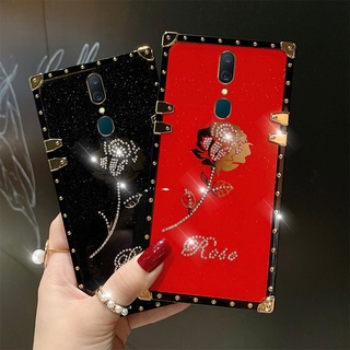 Yjd เคสโทรศัพท์มือถือ กันกระแทก ลายดอกกุหลาบ ประดับเพชร สําหรับ OPPO A53 A33 2020 A32 A31 A8 A5 2020 A9 2020 A11X A11