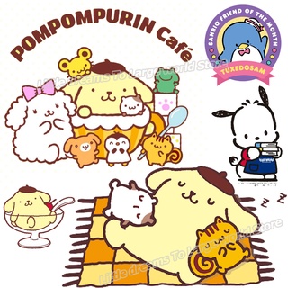 แผ่นรีดติดเสื้อยืด ลายการ์ตูนสัตว์ Sanrio Pompompurin ซักทําความสะอาดได้ สําหรับตกแต่งเสื้อยืด Diy