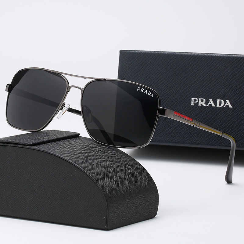 Prada แว่นกันแดดโลหะใหม่คลาสสิกผู้ชายสแควร์แว่นตากันแดดย้อนยุคแว่นตา กันแดดป้องกันแสงสะท้อนแว่นตากันแดด I | Shopee Thailand