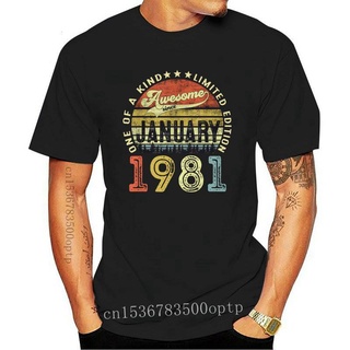 ขายดี!ขายดี เสื้อยืด พิมพ์ลาย Awesome Since January 1981 40th Birthday man PHcfni56KMbcgf70 สไตล์คลาสสิก ของขวัญ สําหรับ