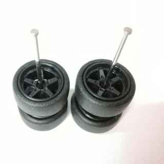 10m.m. 5spoke Black  1:64 แกนยาว 3.2 JDM