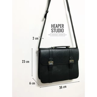 HEAPER BUSINESS กระเป๋าหนัง PU ใส่เอกสาร สะพายข้าง Messenger bag