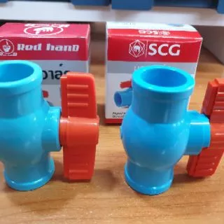 บอลวาล์ว 4 หุนและ 6 หุนยี่ห้อ Red Hand คู่แฝดตราช้าง scg