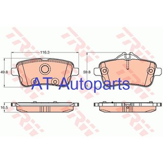 ผ้าเบรคหลัง เบนซ์ M-Class W166 ML250CDI ML350 ML400 2.1D 3.0L 3.0D 3.5L AWD 2011 GDB1947 TRW Benz