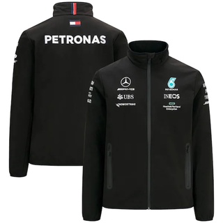 2021 New Mercedes-Benz F1 เสื้อแจ็คเก็ตแขนยาวมีซิปแห้งเร็วสําหรับผู้ชาย