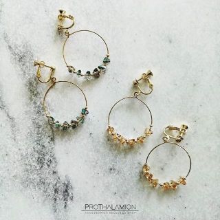 Premium Crystal Import Round Clip Earrings : ต่างหูหนีบ ตุ้มหูหนีบ กลม คริสตัล นำเข้า พรีเมียม น่ารัก