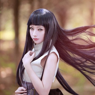 Misscoo วิกผมคอสเพลย์นารูโตะ Hyuga Hinata สีฟ้า 80 ซม.