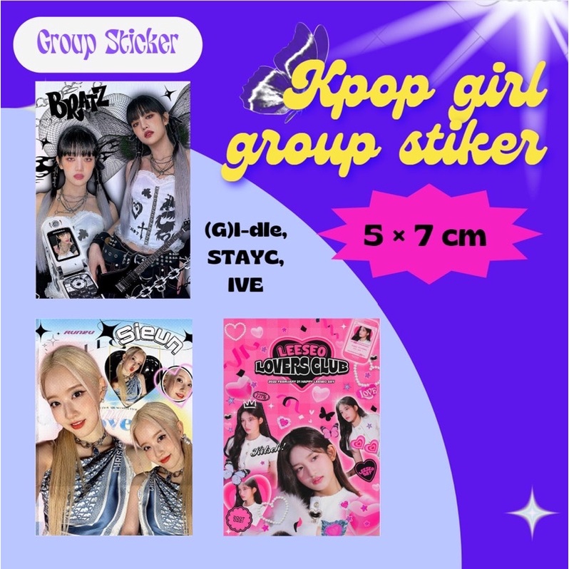สติ๊กเกอร์ปิดผนึกกลุ่มสาว KPOP | 5 x 7 ซม | (G)ไอเดิล, สเตย์ค, IVE