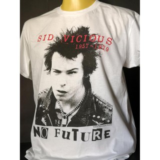 T-shirt  เสื้อวงนำเข้า Sid Vicious Sex Pistols No Future Punk Rock Hardcore Retro Style Vintage T-ShirtS-5XL