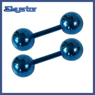 skystar Punk Style Stud Earrings Punk Ball Barbell Ear Studs No Deformance for Work